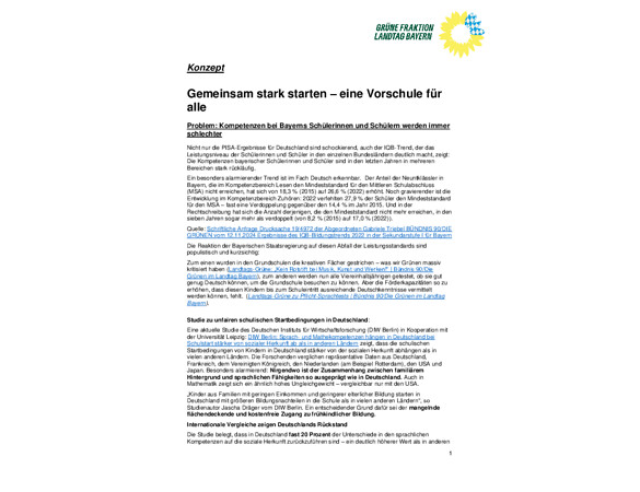 Grünes Vorschulkonzept