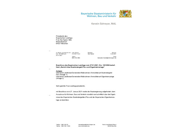 „Bericht über Baukindergeld Plus und Eigenheimzulage“