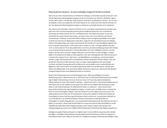 Flächenverbrauch reduzieren – für einen nachhaltigen Umgang mit der Ressource Boden