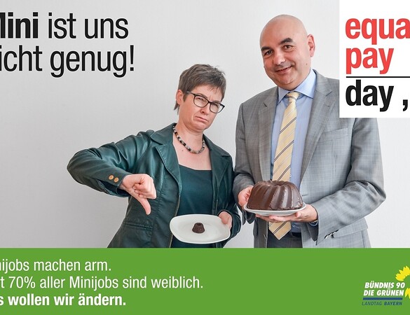 Grüne Aktion zum Equal Pay Day