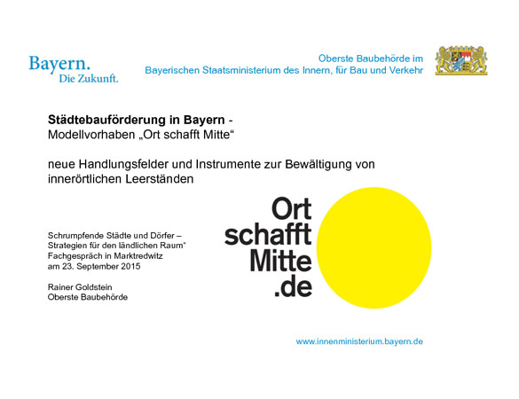Präsentation Rainer Goldstein "Ort schafft Mitte"