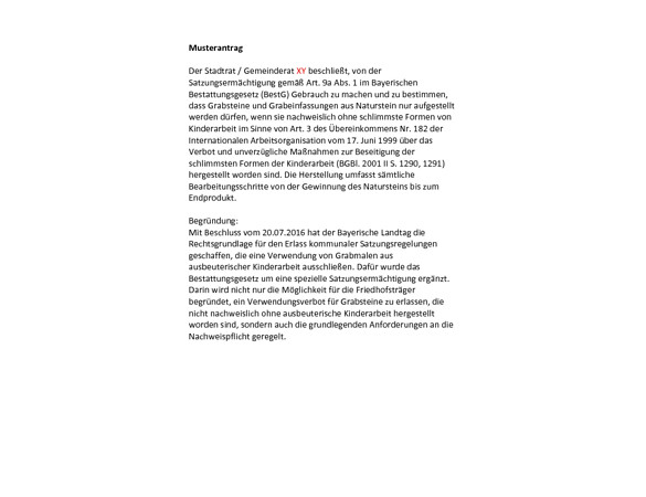 Kommunaler Musterantrag