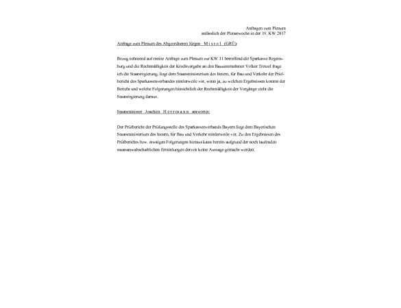 Antwort der Bayerischen Staatsregierung