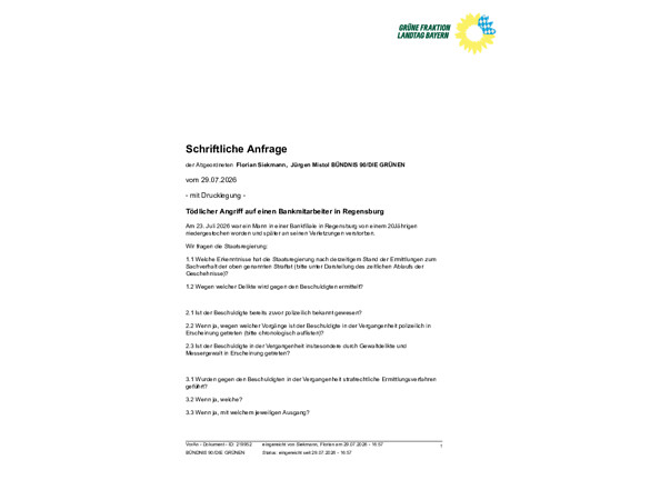 Schriftliche Anfrage
