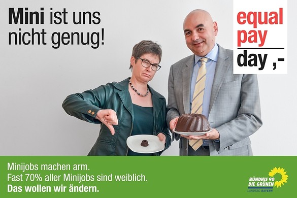 Grüne Aktion zum Equal Pay Day