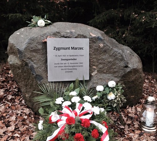 Gedenkstein für den Zwangsarbeiter Zygmunt Marzec