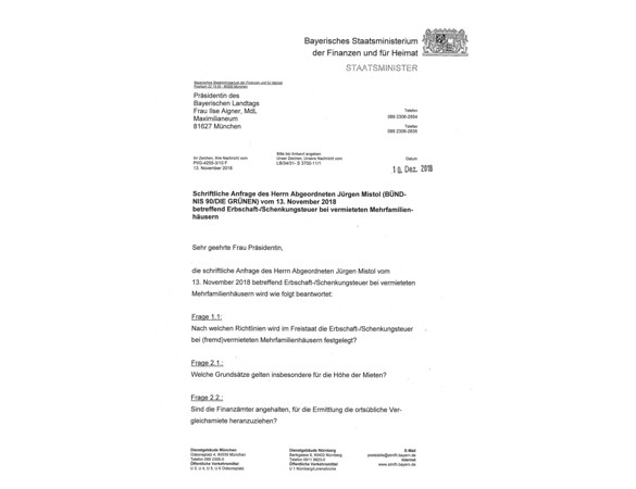 Schriftliche Anfrage