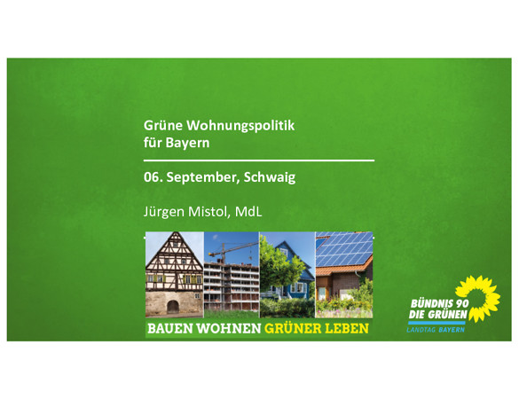 Vortrag "Grüne Wohnungspolitik für Bayern"