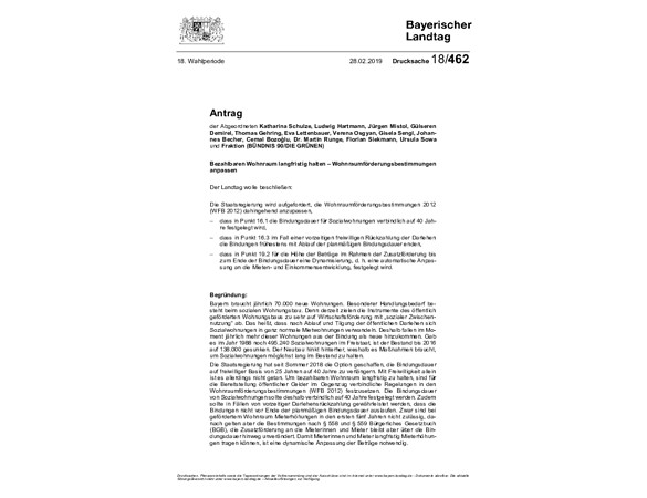 Antrag: Bezahlbaren Wohnraum langfristig halten – Wohnraumförderungsbestimmungen anpassen